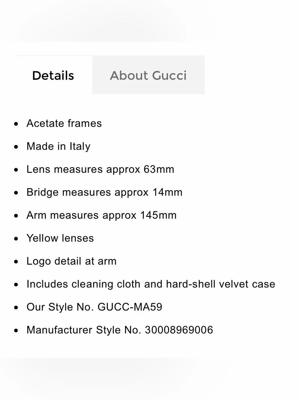Vintage Gucci Black Frame Sunglasses with Amber Lenses